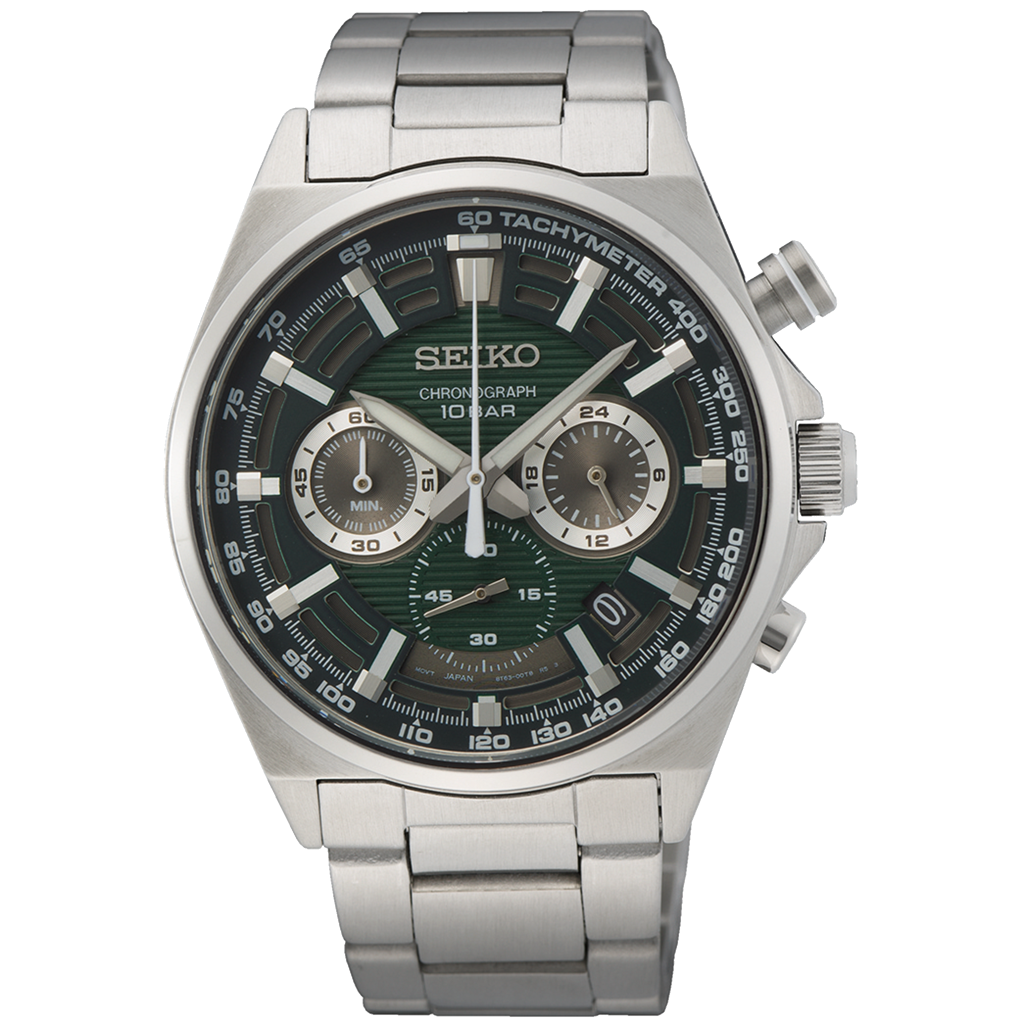 Seiko Chronograph SSB405P1 – 41mm Quartz Chronograph, Hard-Coated Stainless Steel, Hardlex Crystal, 1/5-Second Stopwatch, 10 Bar Water Resistance