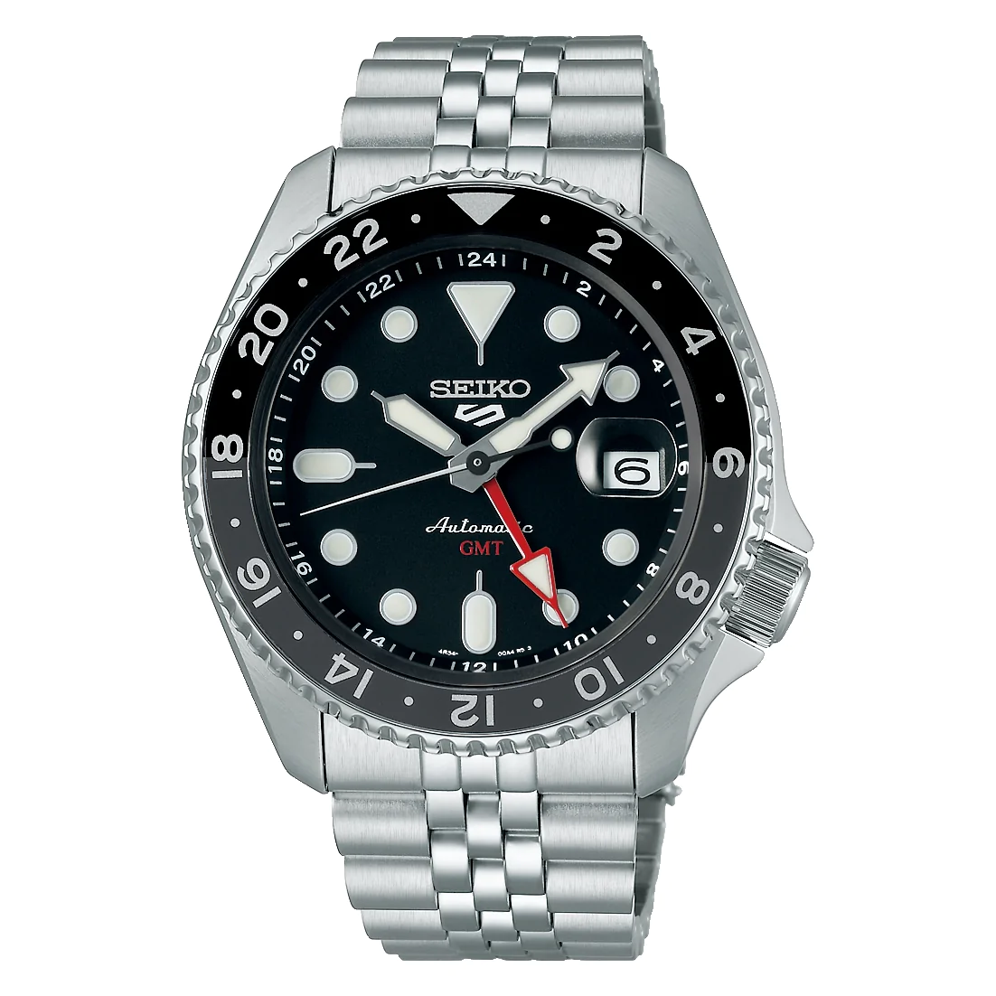 Seiko 5 Sports ‘Black Grape’ GMT SSK001K1 – Japanese Made Automatic Watch, 42.5mm, Hardlex Crystal, Stainless Steel, 100M Water Resistance
