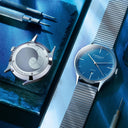 Sternglas ASTHET EDITION LUMARE 40mm Automatic Watch S02-ASL06-ME06, Blue Silver Dial, Sapphire Crystal, Segment Silver Stainless Steel Strap, 5 ATM Water Resistant