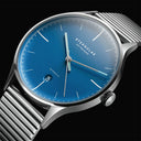 Sternglas ASTHET EDITION LUMARE 40mm Automatic Watch S02-ASL06-ME06, Blue Silver Dial, Sapphire Crystal, Segment Silver Stainless Steel Strap, 5 ATM Water Resistant