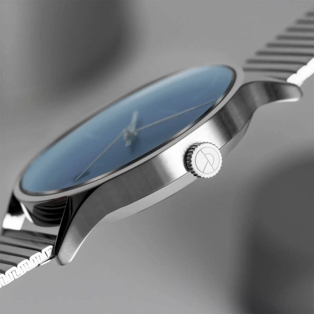 Sternglas ASTHET EDITION LUMARE 40mm Automatic Watch S02-ASL06-ME06, Blue Silver Dial, Sapphire Crystal, Segment Silver Stainless Steel Strap, 5 ATM Water Resistant