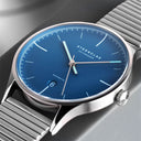 Sternglas ASTHET EDITION LUMARE 40mm Automatic Watch S02-ASL06-ME06, Blue Silver Dial, Sapphire Crystal, Segment Silver Stainless Steel Strap, 5 ATM Water Resistant