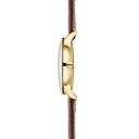 Sternglas BERLIN 38mm Quartz Watch S01-BE14-HE01, Sepia Gold Dial, Sapphire Crystal, Heritage Dark Brown Leather Strap, 5 ATM Water Resistant