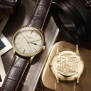 Sternglas BERLIN 38mm Quartz Watch S01-BE14-HE01, Sepia Gold Dial, Sapphire Crystal, Heritage Dark Brown Leather Strap, 5 ATM Water Resistant