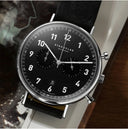 Sternglas Chrono 43mm Quartz Watch S01-CH03-VI15, Black-Black Dial, Sapphire Crystal, Vintage Nero Leather Strap, 5 ATM Water Resistant