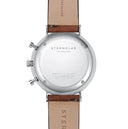 Sternglas Chrono 43mm Quartz Watch S01-CH01-VI14, White-Black Dial, Sapphire Crystal, Vintage Mahogany Leather Strap, 5 ATM Water Resistant
