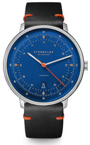 Sternglas HAMBURG AUTOMATIK EDITION KÜSTE 42mm Automatic Watch S02-HHK06-EB05, Dark Blue Silver Dial, Sapphire Crystal, Black Leather Strap, 5 ATM Water Resistant