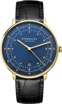 Sternglas Hamburg Edition Marine 42mm Watch S01-HHM07-HE03, Dark Blue Dial, Sapphire Crystal, Black Leather Strap, 5 ATM Water Resistant
