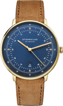 Sternglas Hamburg Edition Marine 42mm Watch S01-HHM07-WL02, Dark Blue Dial, Sapphire Crystal, Brown Suede Leather Strap, 5 ATM Water Resistant