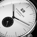 Sternglas Ivo 40mm Quartz Watch S01-IV01-PR07, White Dial, Sapphire Crystal, Premium Black Leather Strap, 5 ATM Water Resistant