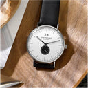 Sternglas Ivo 40mm Quartz Watch S01-IV01-PR07, White Dial, Sapphire Crystal, Premium Black Leather Strap, 5 ATM Water Resistant