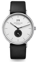 Sternglas Ivo 40mm Quartz Watch S01-IV01-PR07, White Dial, Sapphire Crystal, Premium Black Leather Strap, 5 ATM Water Resistant