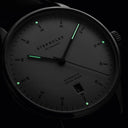 Sternglas KANTON 2.0 39mm Automatic Watch S02-KF10-MO01, Silver Dial, Sapphire Crystal, Modena Black Leather Strap, 5 ATM Water Resistant