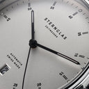 Sternglas KANTON 2.0 39mm Automatic Watch S02-KF10-MO01, Silver Dial, Sapphire Crystal, Modena Black Leather Strap, 5 ATM Water Resistant