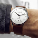 Sternglas KANTON 2.0 39mm Automatic Watch S02-KF10-MO02, Silver Dial, Sapphire Crystal, Modena Brown Leather Strap, 5 ATM Water Resistant