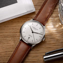 Sternglas KANTON 2.0 39mm Automatic Watch S02-KF10-MO02, Silver Dial, Sapphire Crystal, Modena Brown Leather Strap, 5 ATM Water Resistant