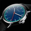 Sternglas Levin Blue S01-LE06-MO18 – Elegant 40mm Quartz Watch with Modena 20 Black-Red-Turquoise Leather Strap & Sapphire Crystal