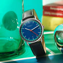Sternglas Levin Blue S01-LE06-MO18 – Elegant 40mm Quartz Watch with Modena 20 Black-Red-Turquoise Leather Strap & Sapphire Crystal