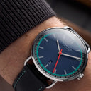 Sternglas Levin Blue S01-LE06-MO18 – Elegant 40mm Quartz Watch with Modena 20 Black-Red-Turquoise Leather Strap & Sapphire Crystal