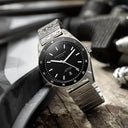 Sternglas MARUS 42mm Automatic Dive Watch S02-MA03-ME03, Black-Silver Dial, Sapphire Crystal, Stainless Steel Bracelet, 20 ATM Water Resistant