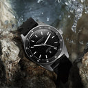 Sternglas MARUS 42mm Automatic Dive Watch S02-MA03-KA01, Black-Silver Dial, Sapphire Crystal, Rubber Strap, 20 ATM Water Resistant