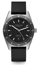 Sternglas MARUS 42mm Automatic Dive Watch S02-MA03-KA01, Black-Silver Dial, Sapphire Crystal, Rubber Strap, 20 ATM Water Resistant