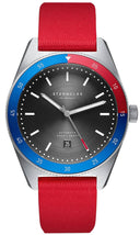 Sternglas Marus Sport 42mm Watch S02-MAS11-SP02, Anthracite Silver Dial, Sapphire Crystal, Sport Red Strap, 20 ATM Water Resistant