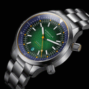 Sternglas MERION 42mm Automatic Watch S02-ME08-SET, Green-Orange Dial, Sapphire Crystal, Metal & Rubber Straps, 20 ATM Water Resistant