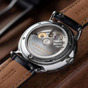 Sternglas NAOS AUTOMATIK Pro Oxford 38mm Automatic Watch S02-NAO26-BR02, Silver Dial, Sapphire Crystal, Bridle Black Leather Strap, 5 ATM Water Resistant