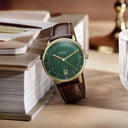 Sternglas NAOS AUTOMATIK Edition CAMBRIDGE 38mm Automatic Watch S02-NAC22-BR01, British Racing Green Dial, Sapphire Crystal, Bridle Dark Brown Leather Strap, 5 ATM Water Resistant