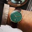 Sternglas NAOS AUTOMATIK Edition CAMBRIDGE 38mm Automatic Watch S02-NAC22-BR01, British Racing Green Dial, Sapphire Crystal, Bridle Dark Brown Leather Strap, 5 ATM Water Resistant