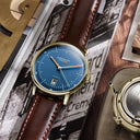 Sternglas NAOS AUTOMATIK Edition CAMBRIDGE 38mm Automatic Watch S02-NAC07-BR01, Royal Blue Dial, Sapphire Crystal, Bridle Dark Brown Leather Strap, 5 ATM Water Resistant