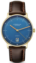 Sternglas NAOS AUTOMATIK Edition CAMBRIDGE 38mm Automatic Watch S02-NAC07-BR01, Royal Blue Dial, Sapphire Crystal, Bridle Dark Brown Leather Strap, 5 ATM Water Resistant