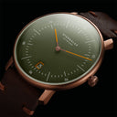Sternglas NAOS EDITION BRONZE 38mm Automatic Watch S01-NAR19-VI17, Reed Green Dial, Sapphire Crystal, Vintage Mocha Leather Strap, 5 ATM Water Resistant