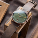 Sternglas NAOS EDITION BRONZE 38mm Automatic Watch S01-NAR19-VI17, Reed Green Dial, Sapphire Crystal, Vintage Mocha Leather Strap, 5 ATM Water Resistant
