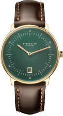 Sternglas NAOS Edition Cambridge 38mm Watch S01-NAC22-BR01, British Racing Green Dial, Sapphire Crystal, Bridle Dark Brown Leather Strap, 5 ATM Water Resistant