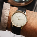 Sternglas NAOS Edition Vintage 38mm Quartz Watch S01-NAV14-MO03, Sepia-Satined Dial, Sapphire Crystal, Modena Black Leather Strap, 5 ATM Water Resistant