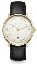 Sternglas NAOS Edition Vintage 38mm Quartz Watch S01-NAV14-MO03, Sepia-Satined Dial, Sapphire Crystal, Modena Black Leather Strap, 5 ATM Water Resistant