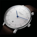 Sternglas NAOS XL 42mm Quartz Watch S01-NX01-PR04, White Dial, Sapphire Crystal, Premium Dark Brown Leather Strap, 5 ATM Water Resistant