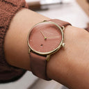 Sternglas NAOS XS EDITION FLORA 33mm Quartz Watch S01-NDF21-KL11, Terracotta Gold Dial, Sapphire Crystal, Classic Terracotta Leather Strap, 5 ATM Water Resistant