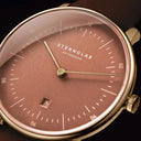 Sternglas NAOS XS EDITION FLORA 33mm Quartz Watch S01-NDF21-KL11, Terracotta Gold Dial, Sapphire Crystal, Classic Terracotta Leather Strap, 5 ATM Water Resistant