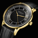Sternglas SEDIUS 40mm Quartz Watch S01-SD04-HE03, Black-Anthracite Dial, Sapphire Crystal, Heritage Black Leather Strap, 5 ATM Water Resistant