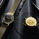 Sternglas SEDIUS 40mm Quartz Watch S01-SD04-MI05, Black-Anthracite Dial, Sapphire Crystal, Milanaise Gold Mesh Strap, 5 ATM Water Resistant