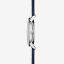 Sternglas SEDIUS 40mm Quartz Watch S01-SD01-HE02, White-Silver Dial, Sapphire Crystal, Heritage Dark Blue Leather Strap, 5 ATM Water Resistant