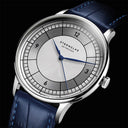 Sternglas SEDIUS 40mm Quartz Watch S01-SD01-HE02, White-Silver Dial, Sapphire Crystal, Heritage Dark Blue Leather Strap, 5 ATM Water Resistant