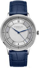 Sternglas SEDIUS 40mm Quartz Watch S01-SD01-HE02, White-Silver Dial, Sapphire Crystal, Heritage Dark Blue Leather Strap, 5 ATM Water Resistant
