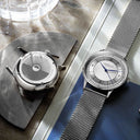 Sternglas SEDIUS 40mm Quartz Watch S01-SD01-MI04, White-Silver Dial, Sapphire Crystal, Milanaise Silver Mesh Strap, 5 ATM Water Resistant