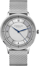 Sternglas SEDIUS 40mm Quartz Watch S01-SD01-MI04, White-Silver Dial, Sapphire Crystal, Milanaise Silver Mesh Strap, 5 ATM Water Resistant