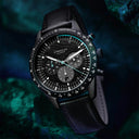 Sternglas TACHYMETER Edition Meteor 42mm Quartz Watch S01-TYM05-MO08, Black Dial, Sapphire Crystal, Modena Black Leather Strap, 5 ATM Water Resistant