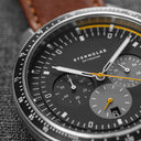 Sternglas Tachymeter 42mm Watch S01-TY03-MO11, Black Dial, Sapphire Crystal, Modena 20 Brown Leather Strap, 5 ATM Water Resistant